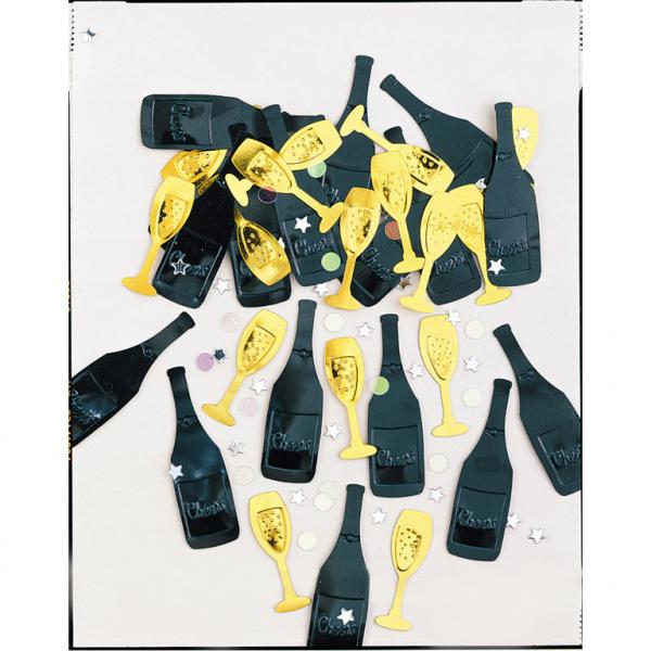 Cheers Black/Gold/Silver Confetti 14g Decorations - Party Centre