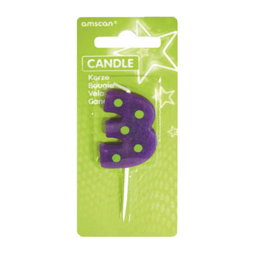 Candle Number 3 Dots Party Accessories - Party Centre