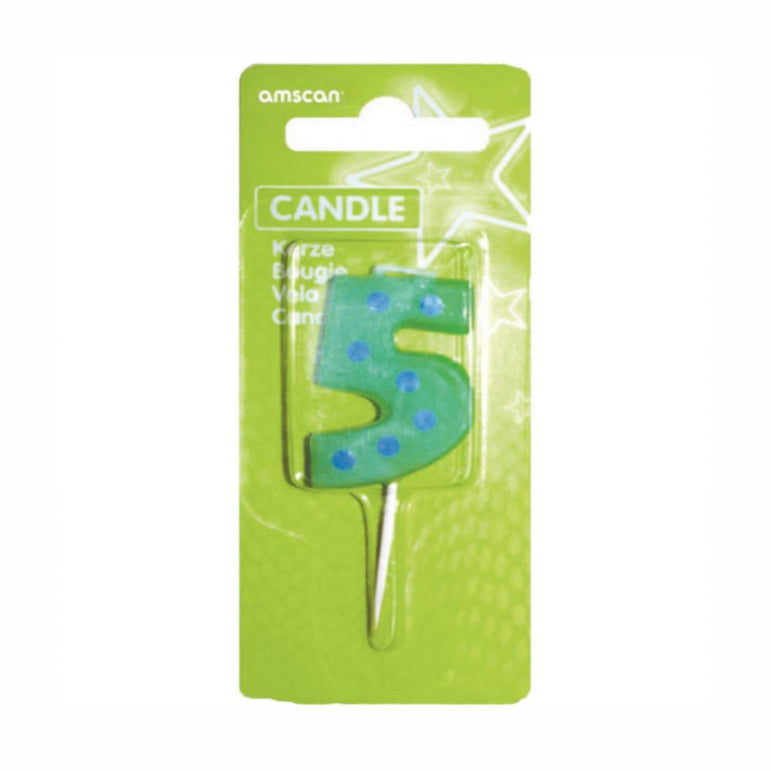 Number 5 Dots Candle Party Accessories - Party Centre