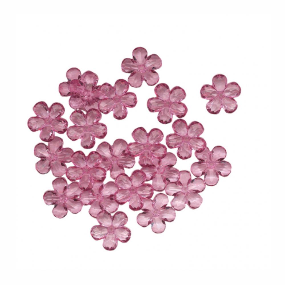 Pink Gems Acrylic Flower Confetti Decorations - Party Centre