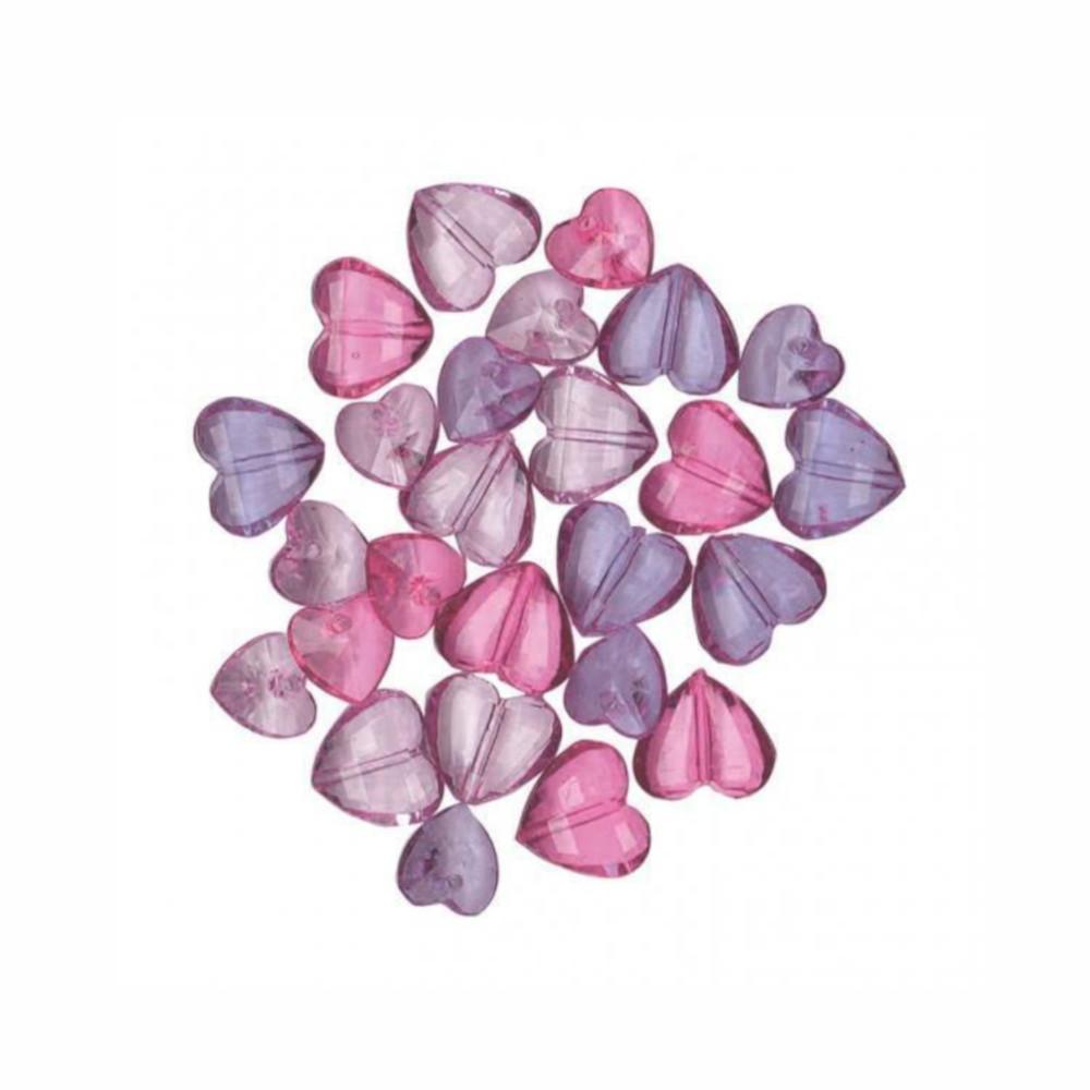 Assorted Color Gems Acrylic Hearts Confetti Decorations - Party Centre