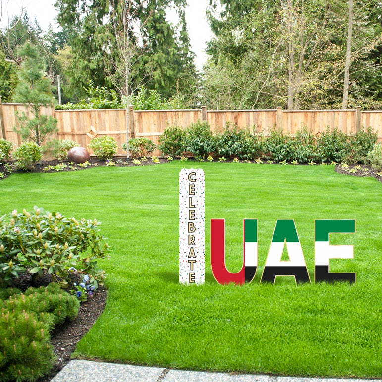 UAE Yard Stakes Plastic Decoration 12in - 15 1/8in
