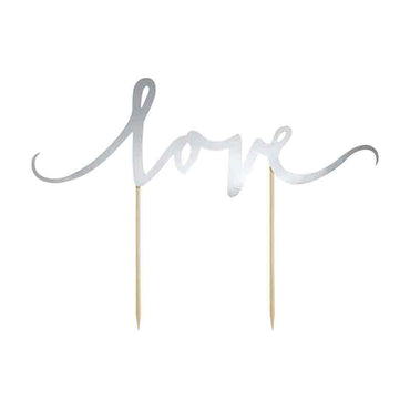 Silver Love Cake Topper 17cm