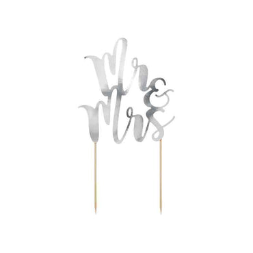 Mr & Mrs Silver Cake Topper 25.5cm