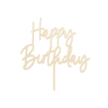 Happy Birthday Wooden Cake Topper 16.5cm