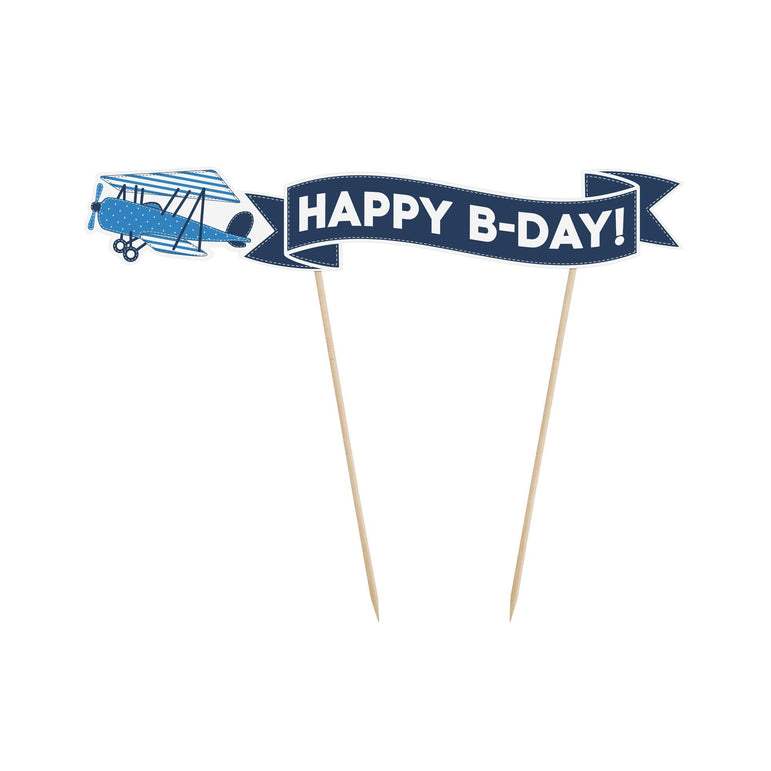 Little Plane Happy Birthday Cake Topper 18cm Party Accessories - Party Centre