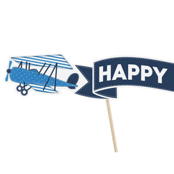 Little Plane Happy Birthday Cake Topper 18cm Party Accessories - Party Centre