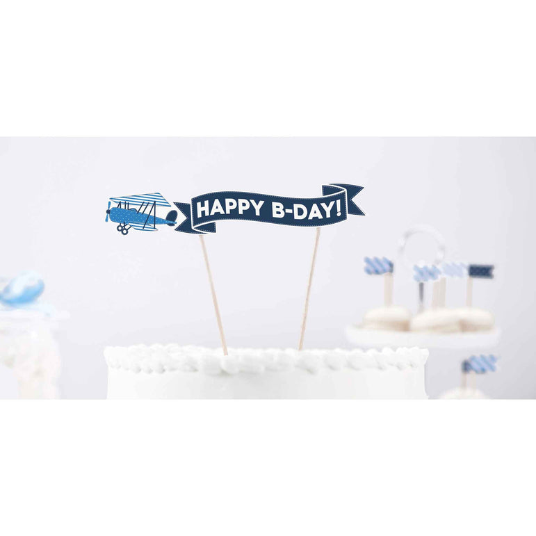 Little Plane Happy Birthday Cake Topper 18cm Party Accessories - Party Centre