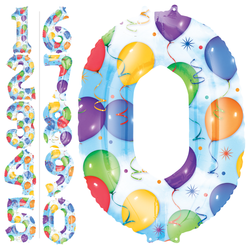 Number Balloons & Streamers SuperShape Foil Balloons