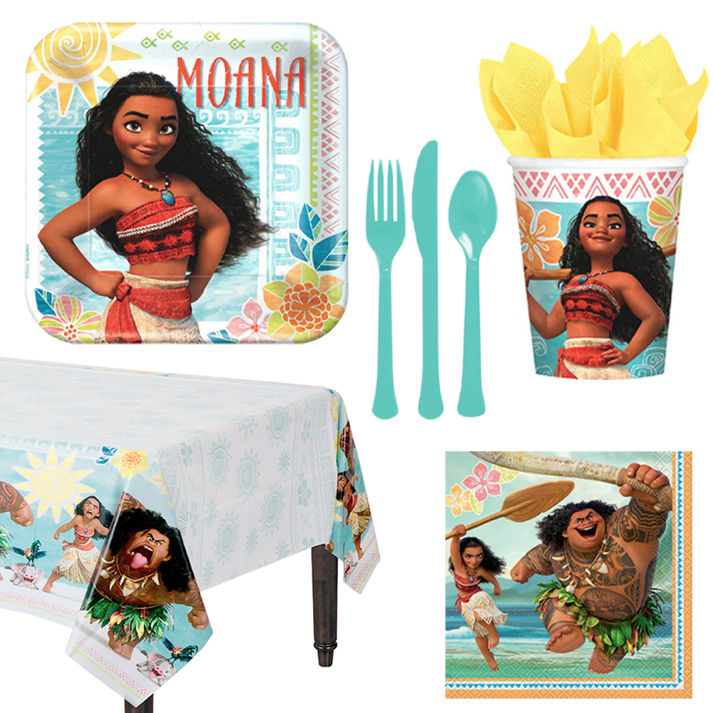 Moana Basic 57 Piece Tableware Party Supplies for 8 Guests