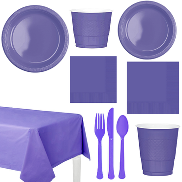 Party Centre New Purple Party Kit For 20 People Kits - Party Centre