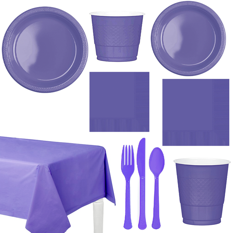 Party Centre New Purple Party Kit For 20 People Kits - Party Centre