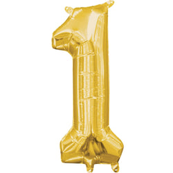 Gold Number Mini shape Foil Balloons