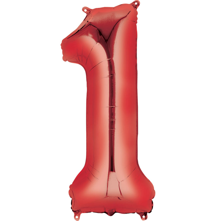 Red Number SuperShape Foil Balloons