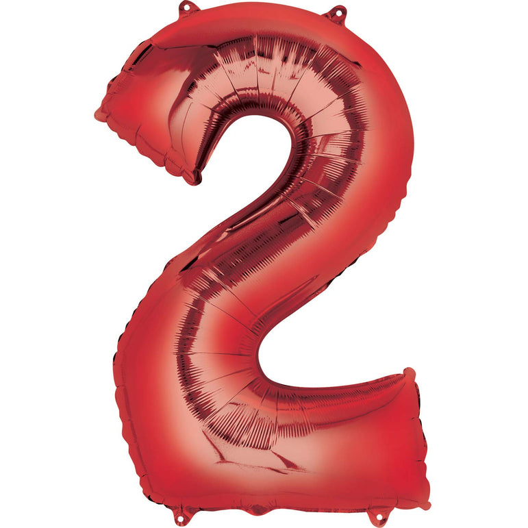 Red Number SuperShape Foil Balloons