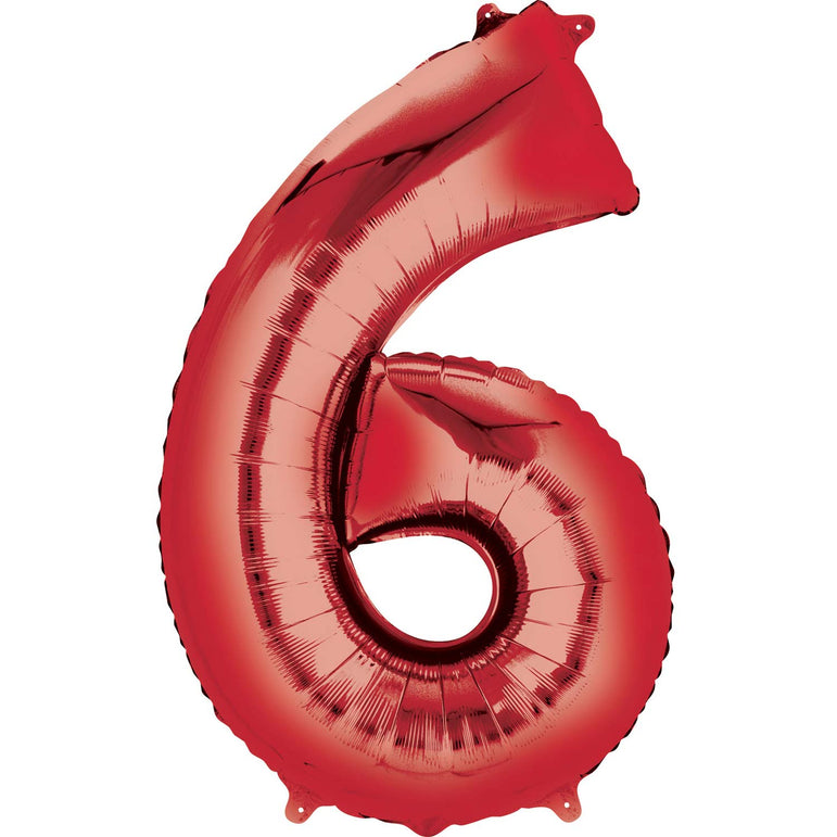 Red Number SuperShape Foil Balloons