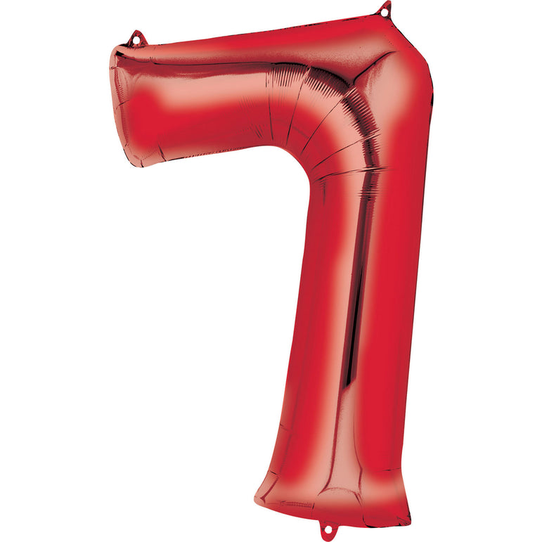 Red Number SuperShape Foil Balloons