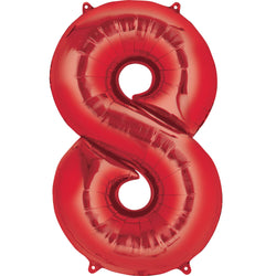 Red Number SuperShape Foil Balloons