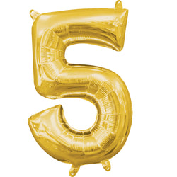 Gold Number Mini shape Foil Balloons