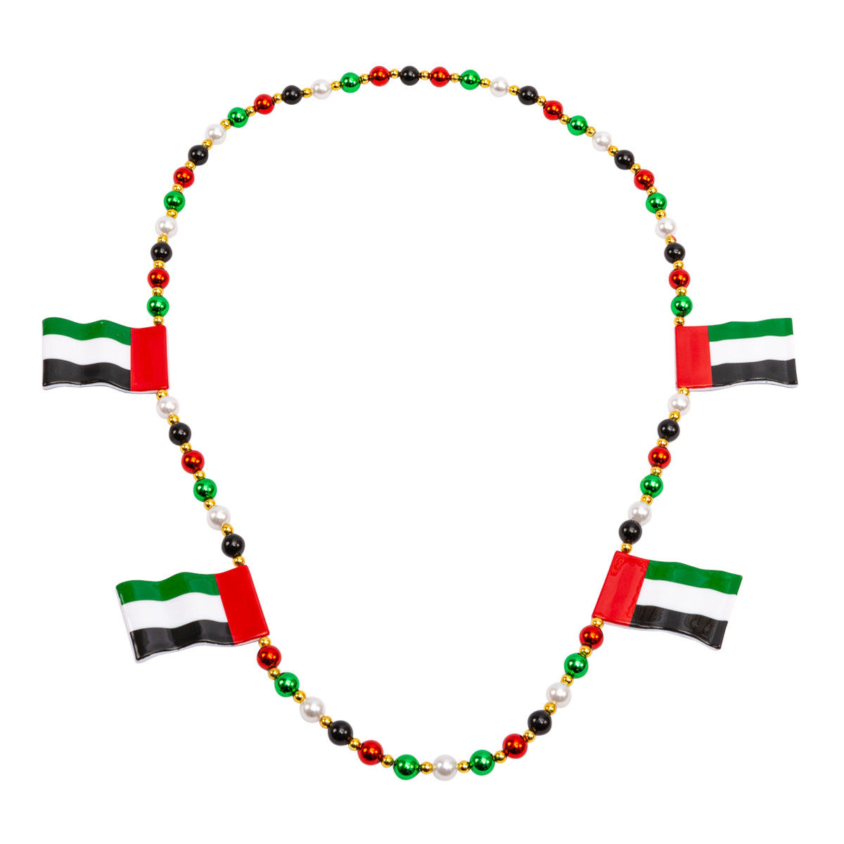 UAE Flag Bead Necklace 38.6 in (98 cm)