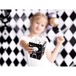 Boo Mix Boxes for Popcorn Black w/ White & Gold Metallic Print