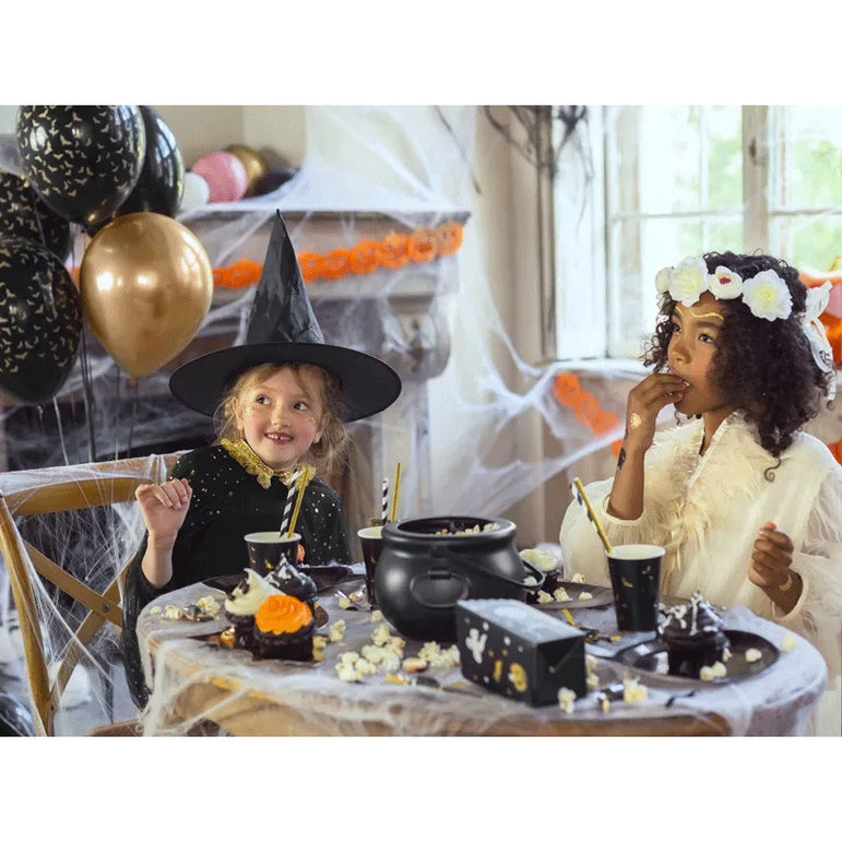 Boo Mix Boxes for Popcorn Black w/ White & Gold Metallic Print