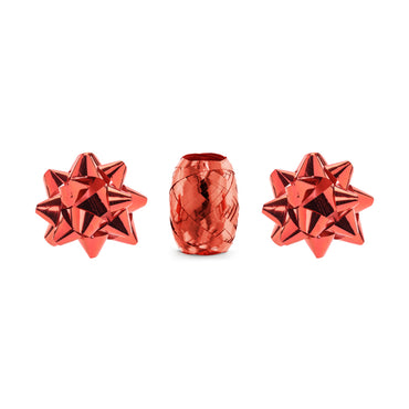 Red Set of Ribbons and Rosettes 3pcs