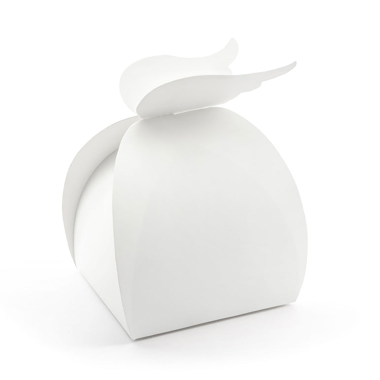 Wings Favor Boxes, White, 10pcs Favours - Party Centre