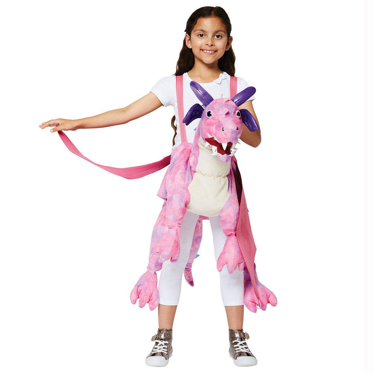 Child Ride On Pink Dragon Costume Costumes & Apparel - Party Centre