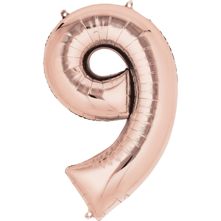 Rose Gold Number Mini shape Foil Balloons