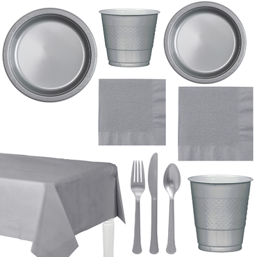 Party Centre Silver Party Kit For 20 People Kits - Party Centre