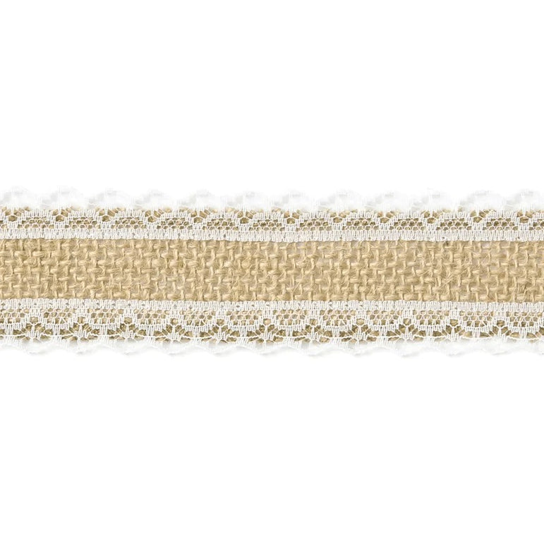 Jute Tape With White Lace