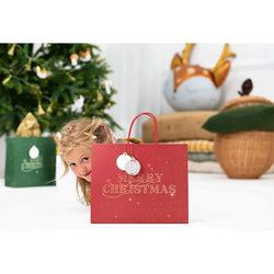 Merry Christmas Gift Bag Deep Red 32cm
