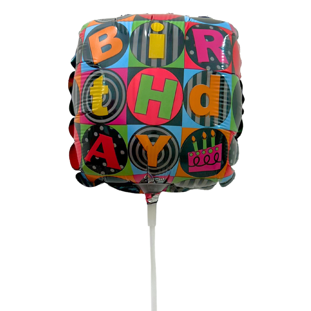 Birthday Squares Mini Shape Balloon