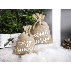 Merry Christmas Jute Sack 30cm