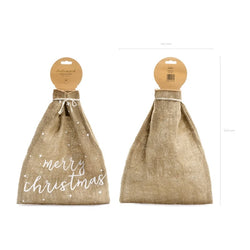 Merry Christmas Jute Sack 30cm