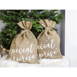 Merry Christmas Jute Sack White 40x55cm