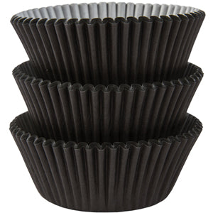 Black Cupcake Cases 50mm, 75pcs Party Accessories - Party Centre