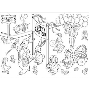 Easter Coloring Paper Placemats 24pcs Favours - Party Centre