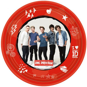 One Direction Dinner Plates 9in, 8pcs Printed Tableware - Party Centre