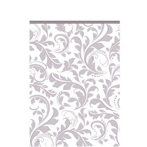 Silver Elegant Scroll Paper Tablecover Printed Tableware - Party Centre
