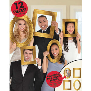 Gold Photo Booth Frame Props 12pcs Party Accessories - Party Centre