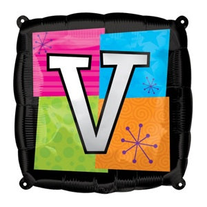 Letter V Foil Balloon 45cm Balloons & Streamers - Party Centre