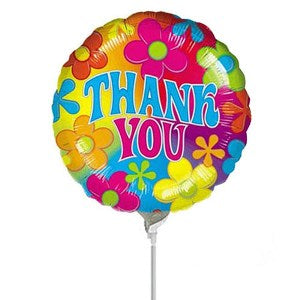Retro Thanks Foil Balloon 4in Balloons & Streamers - Party Centre