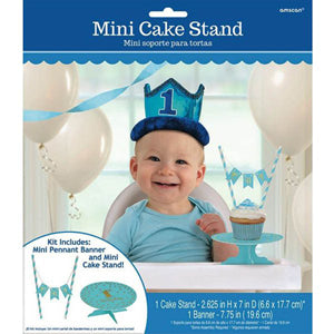 1st Birthday Boy Mini Cake Stand Kit Party Accessories - Party Centre