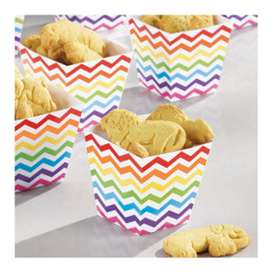 Rainbow Paper Mini Chevron Snack Treat Cups 36pcs Candy Buffet - Party Centre