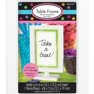White Plastic Table Frame 4.80 x 7.50in Party Accessories - Party Centre