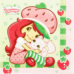 Strawberry Shortcake Lunch Tissues 16pcs Printed Tableware - Party Centre