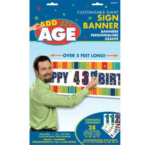 A Year To Celebrate Customizable Sign Banner 28pcs Decorations - Party Centre