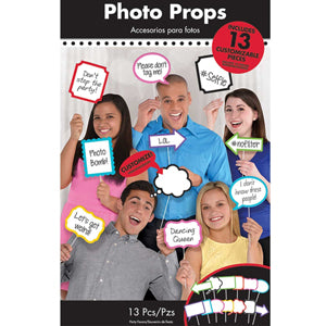 Photo Booth Signs Photo Props 13pcs Party Accessories - Party Centre